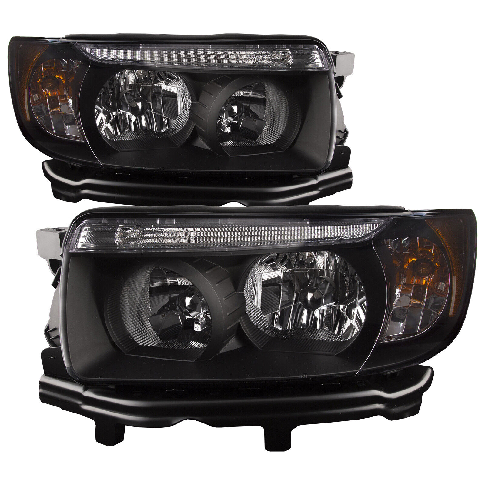 For 2006-2008 Subaru Forester Headlight Set Halogen w/Black Housing Clear Lens