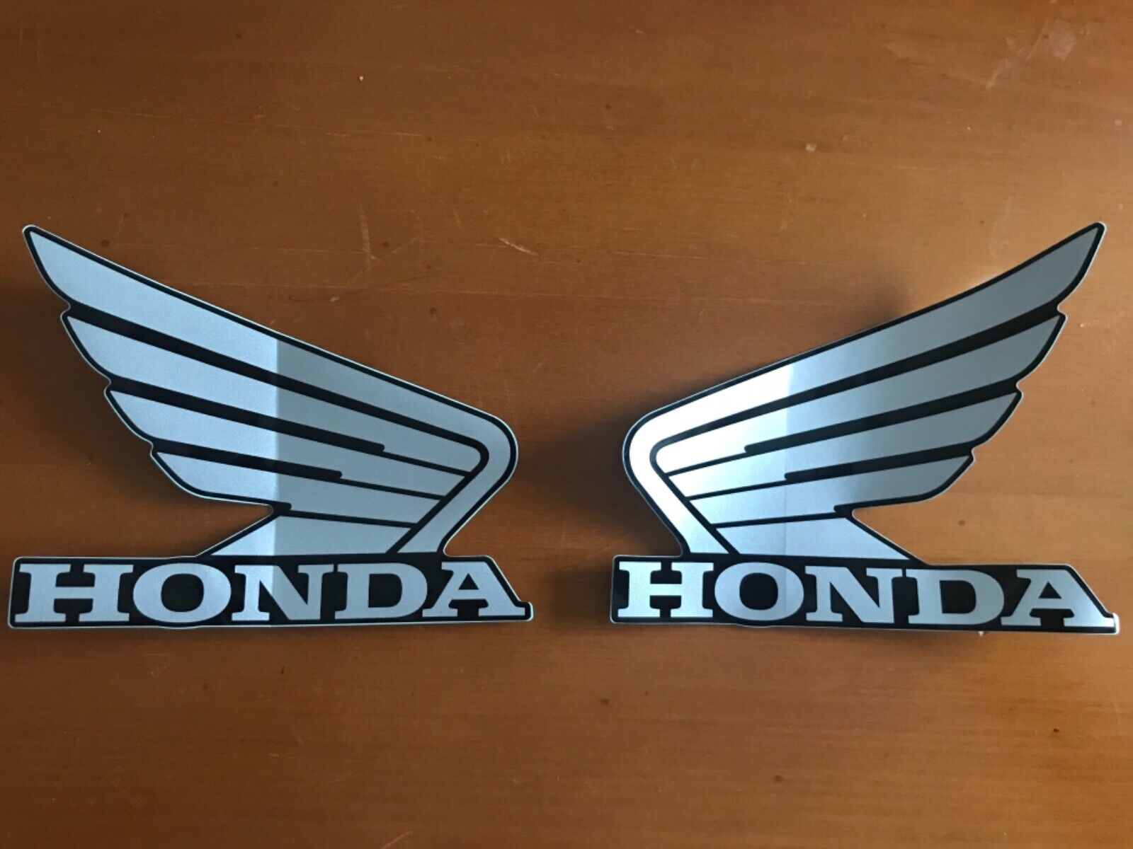 Honda Wing Motorcycle Stickers-Black Silver
