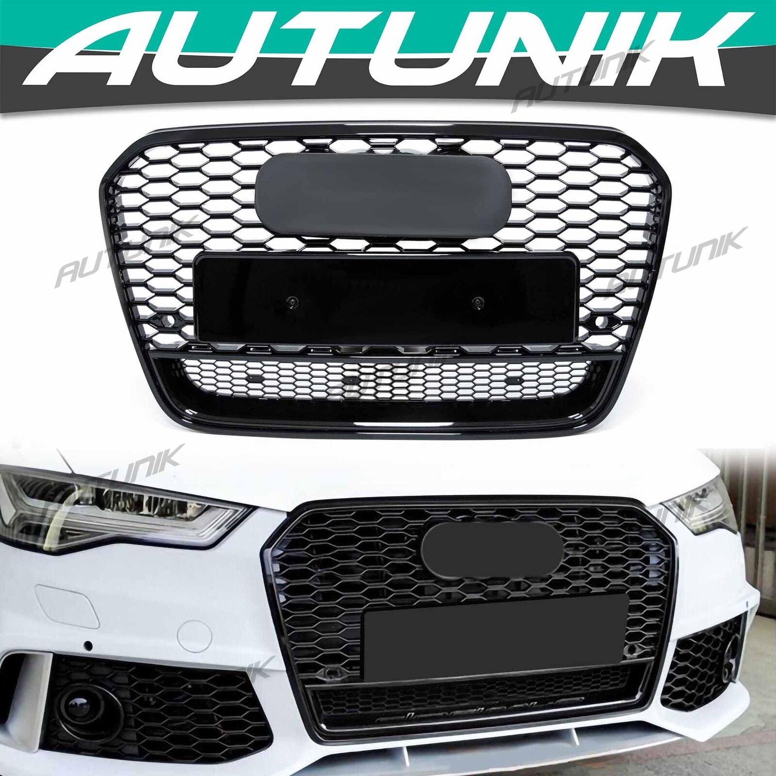 For 2012-2014 2015 Audi A6 S6 Honeycomb Front Black Grille RS6 Style