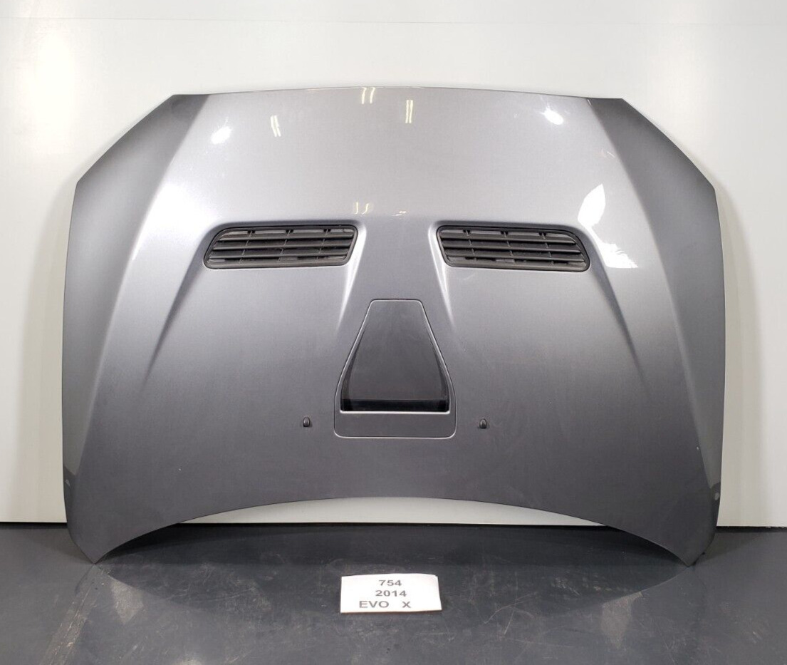 ✅ 08-15 OEM Mitsubishi Evo X Front Hood Bonnet Panel Shell Gray U17 w/Vents