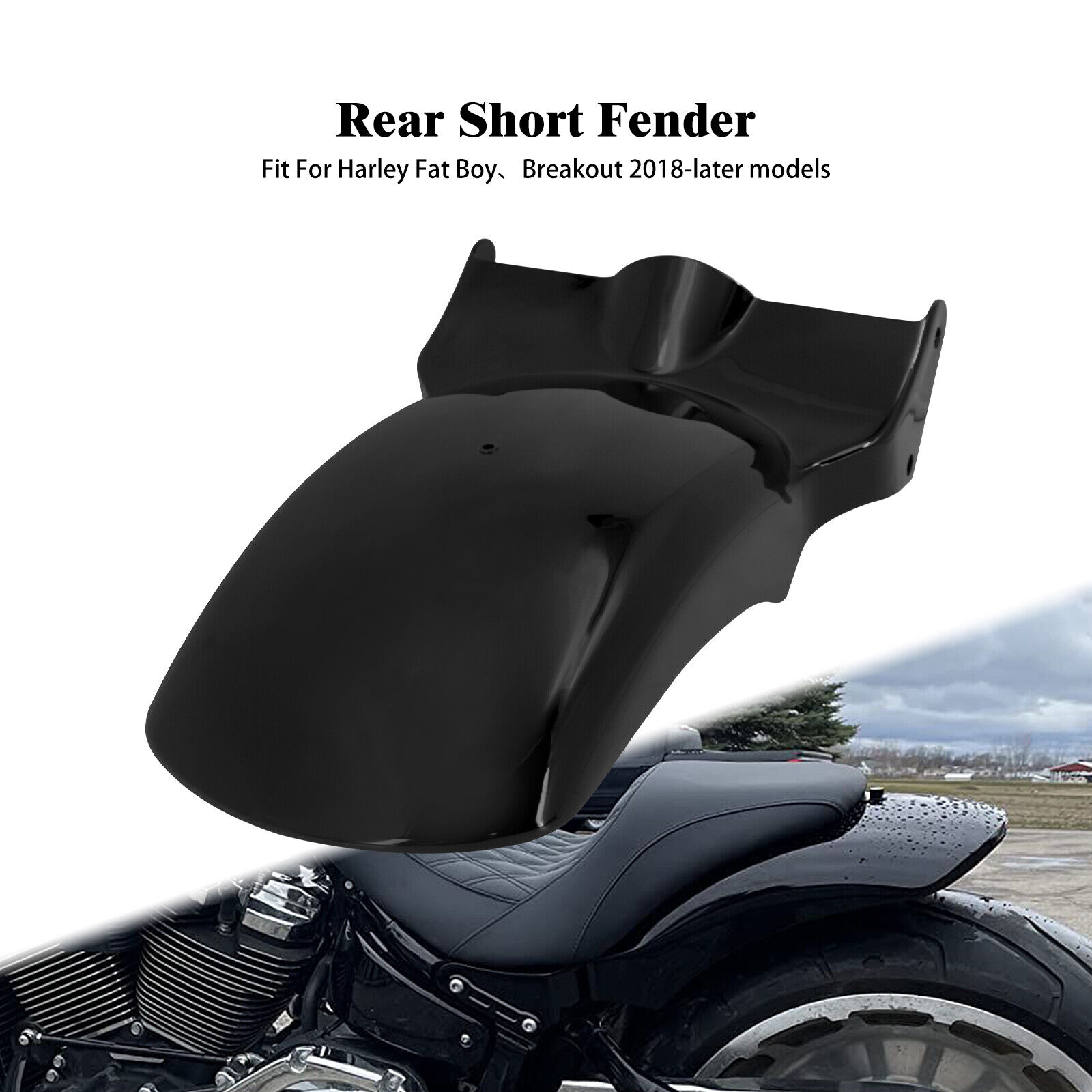 Rear Short Fender Mudguard Fits For Harley Fat Boy Breakout FXBR FXDR 2018-2023