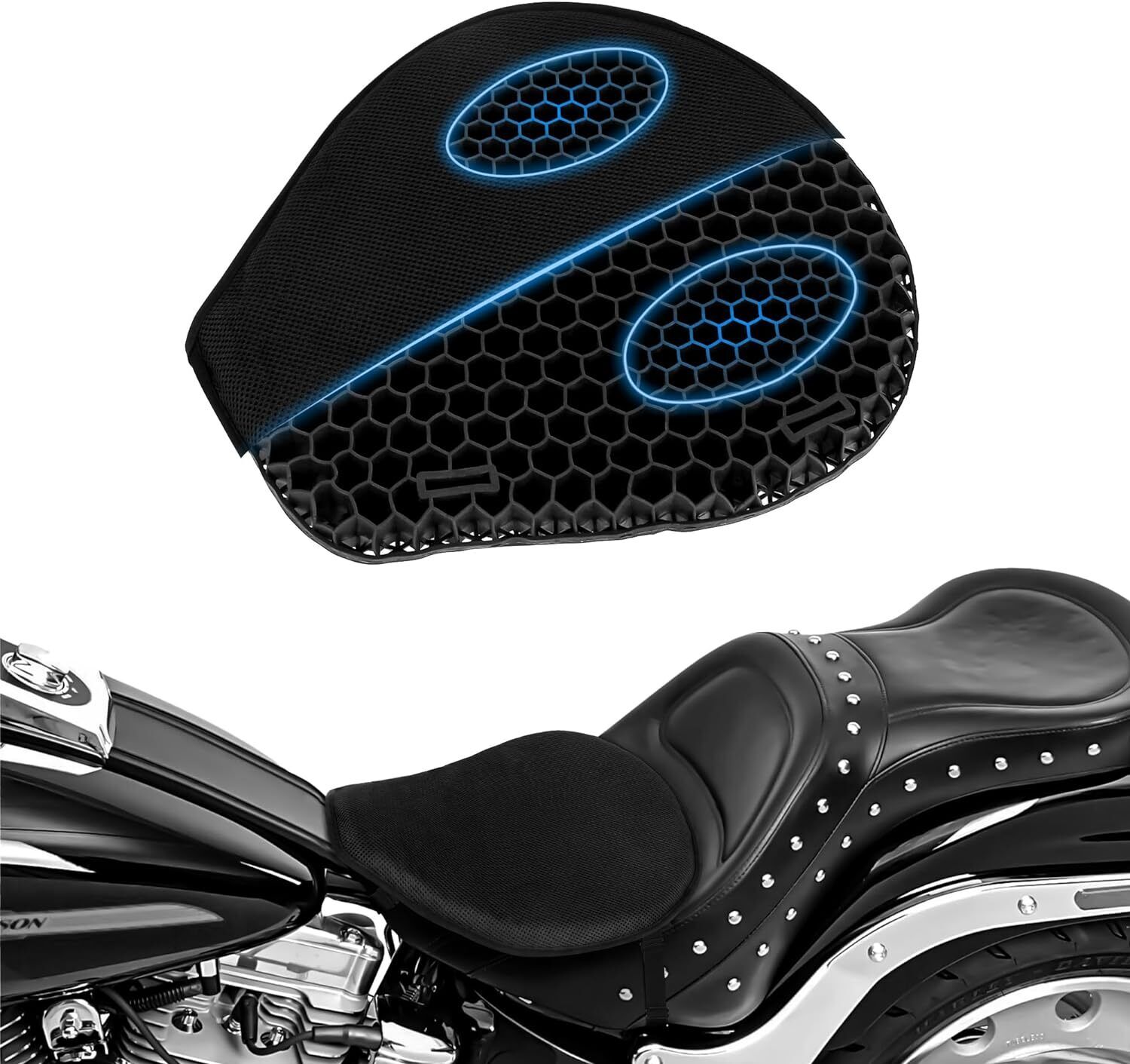 Motorcycle Seat Comfort 3D Gel Seat Cushion Pressure Relief Air Pad Universal