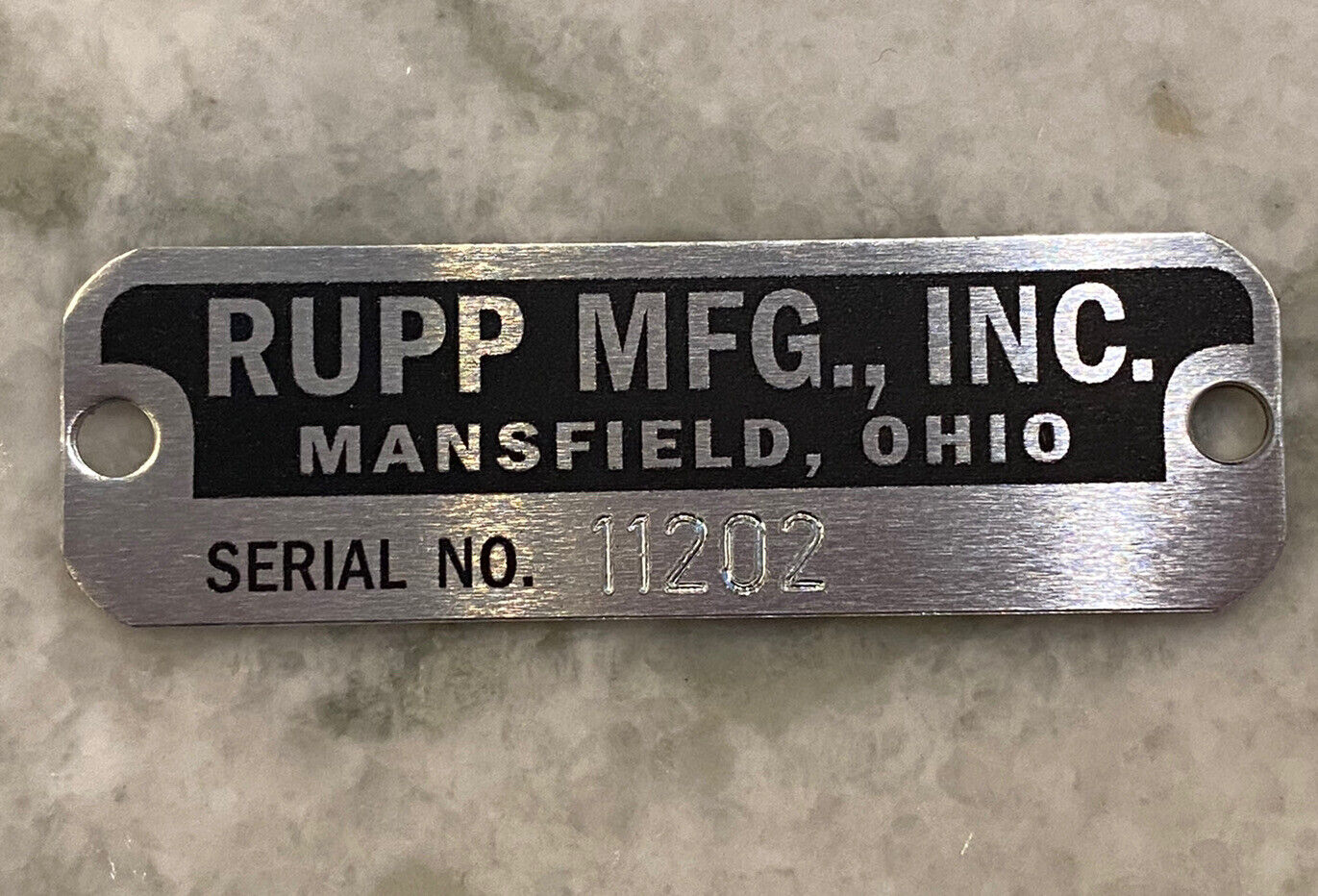 Vintage Rupp Mini Bike Serial Number Plate ID Tag  Custom engraved 