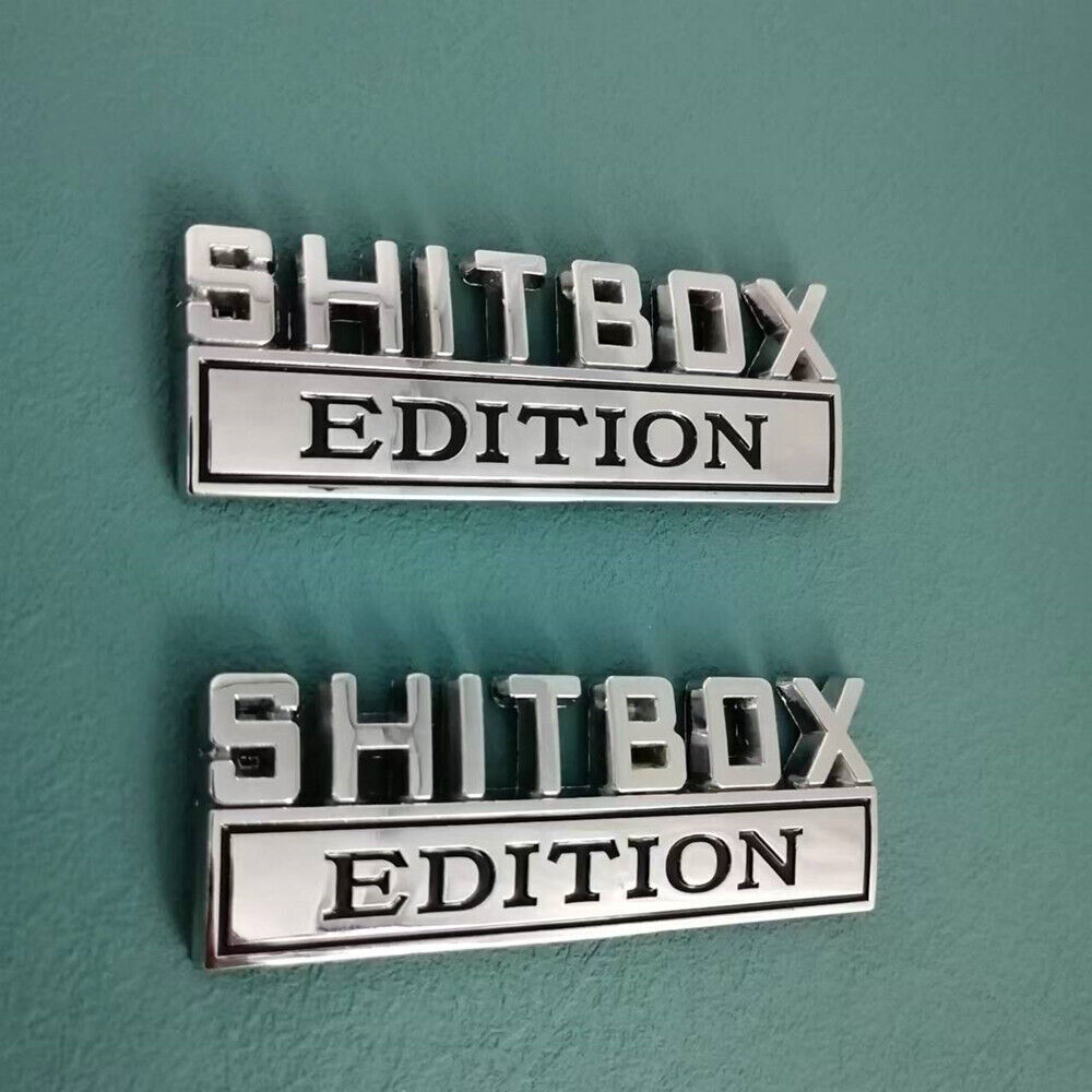2pcs SHITBOX EDITION 3D Emblem Decal Badge Stickers for GM GMC Chevy Car Truck