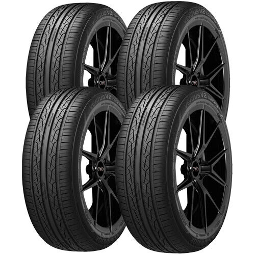 (QTY 4) 195/55R15 Hankook Ventus V2 concept2 H457 85V SL Black Wall Tires