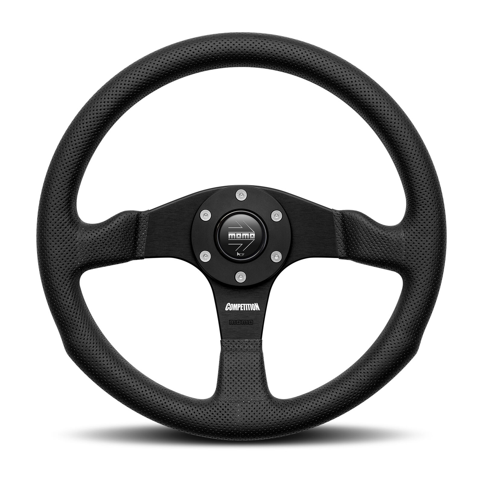 MOMO Motorsport Competition Steering Wheel Black Airleather, 350mm  - COM35BK0B