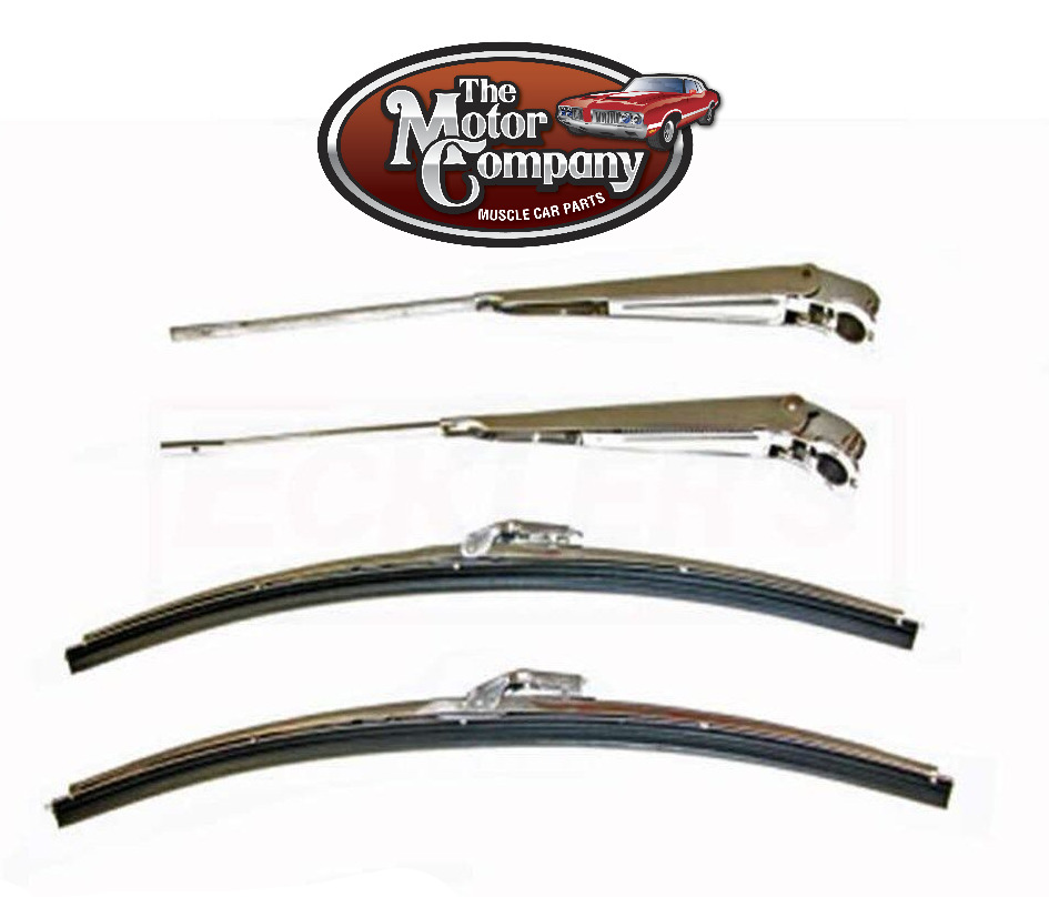 1964 1965 1966 1967 Chevelle Trico Repo Wiper Arm & Blade Set - 4 Pieces