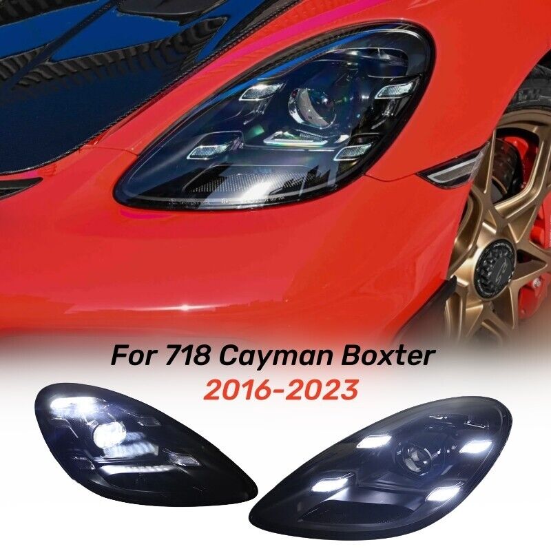 Upgraded LED Matrix Headlights For Porsche Cayman 718 Boxter 2016-2023 PDLS DRL