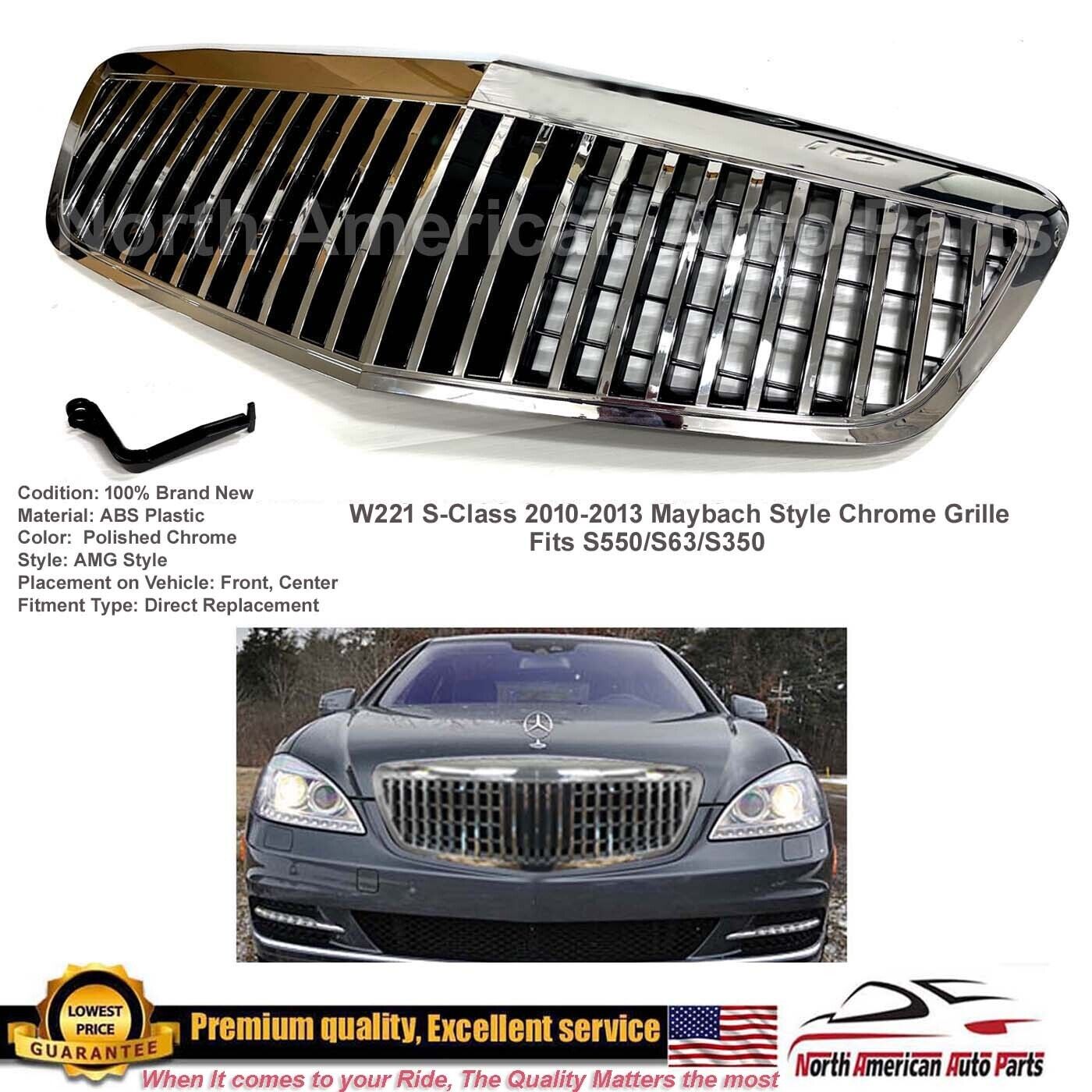 S-Class MayBach Style grille W221 S550 S63 S450 2010 2011 2012 2013 Chrome GT