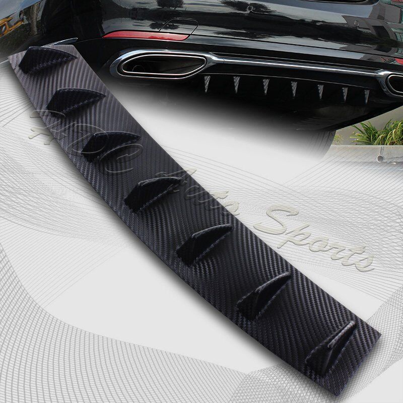 1 x Carbon Style Rear Lower Bumper Diffuser Fin Spoiler Lip Wing Splitter 34\