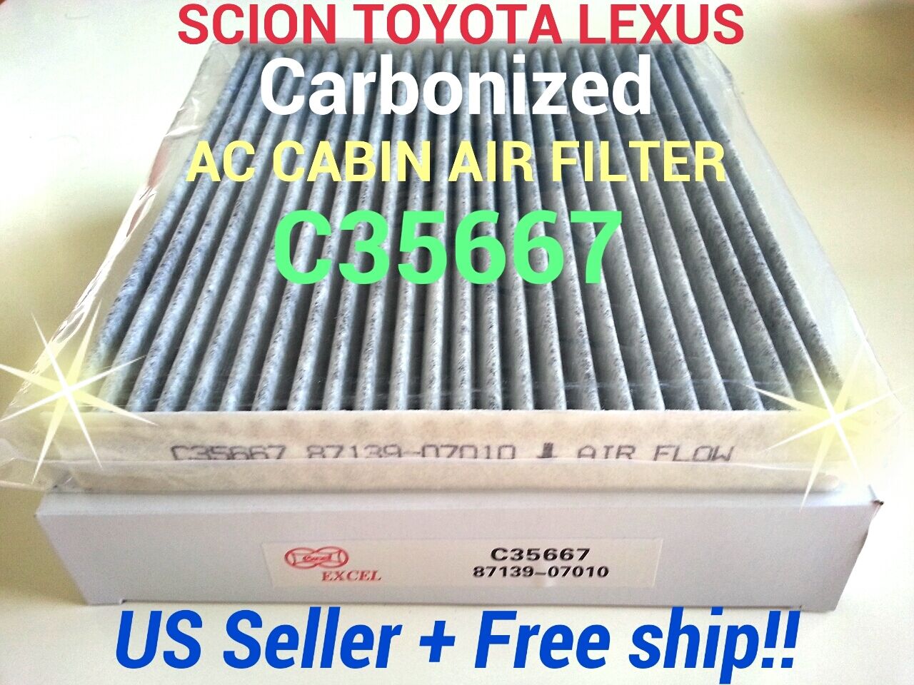 CARBONIZED AC CABIN AIR FILTER For TOYOTA Camry Corolla Tundra SCION TC Rav4