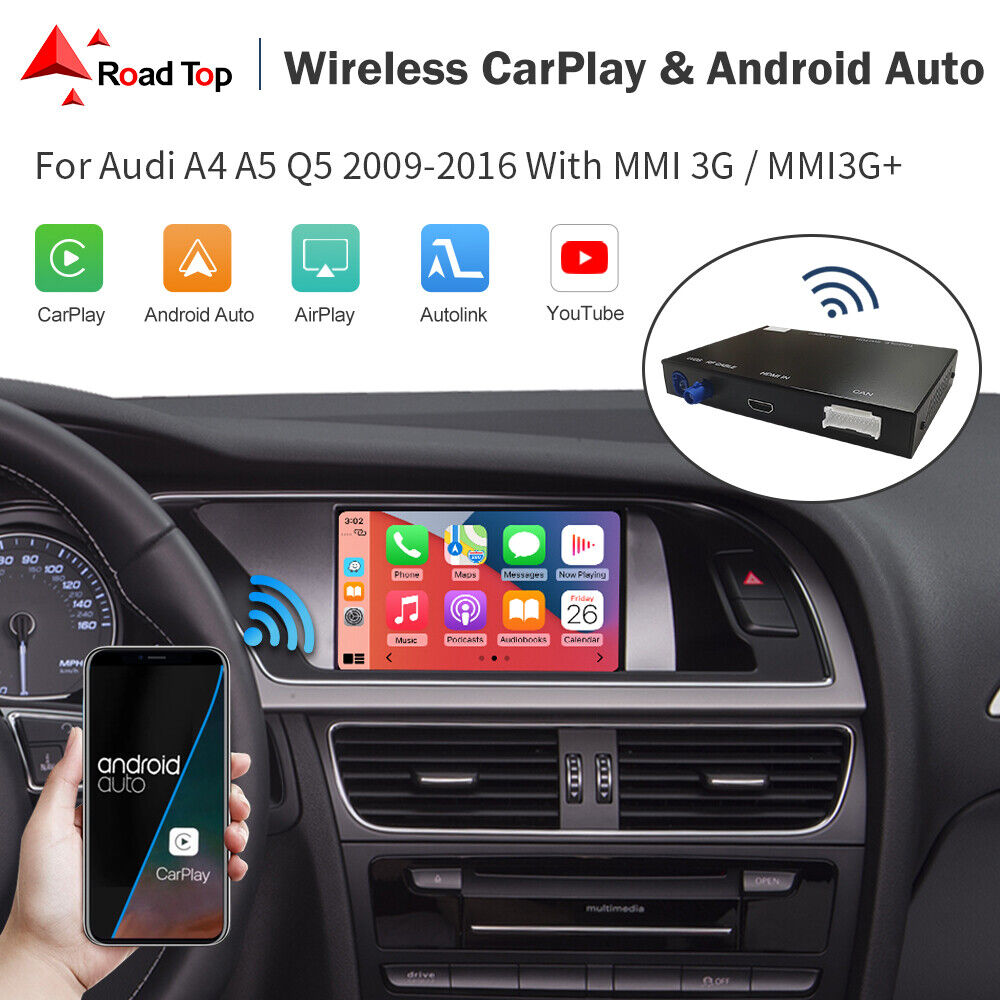 Wireless CarPlay Android Auto MirrorLink For Audi A4 A4L A5 Q5 MMI3G 2009-2015