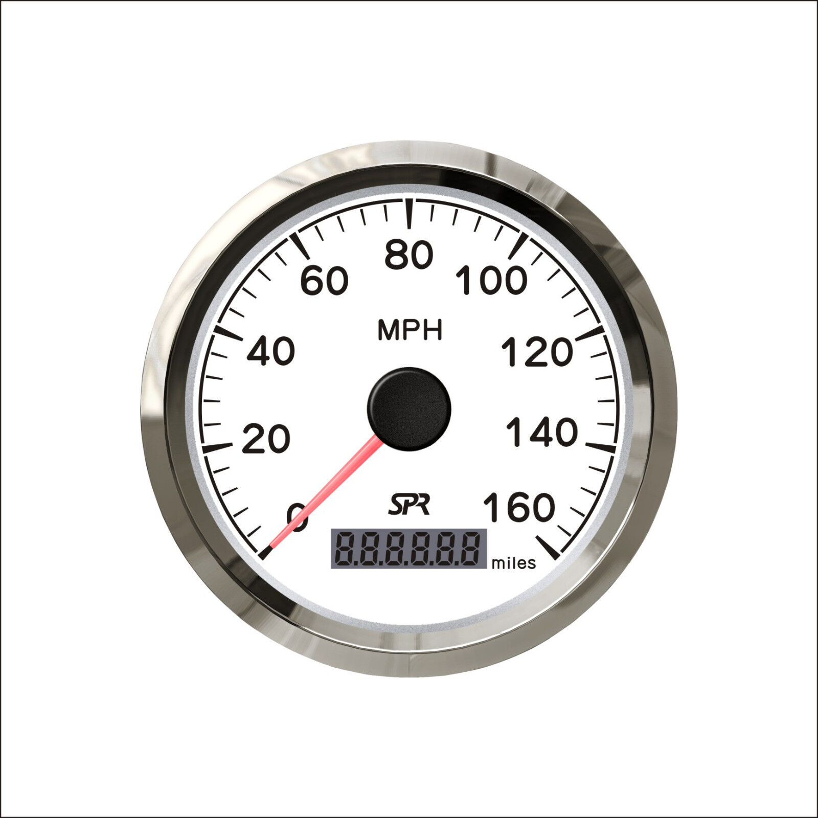 85mm White SPR GPS speedometer 0-160MPH for car truck ZMSB-WS-160L(SV-JYV00107)