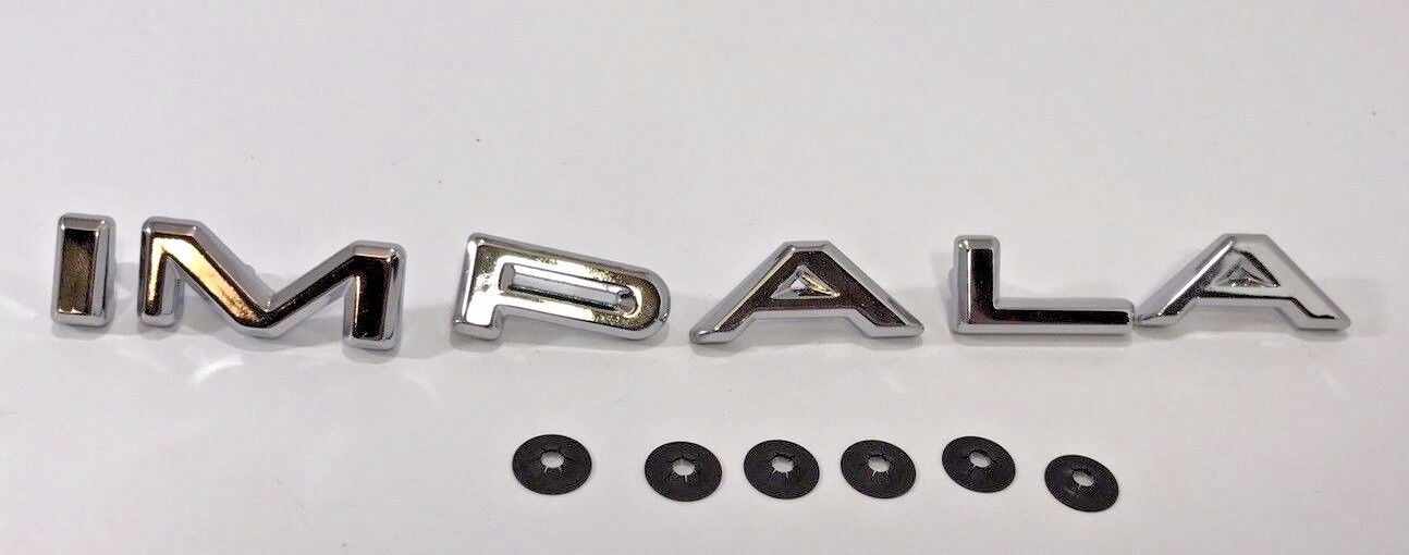 1964 64 Chevrolet Impala Quarter Panel Emblems Chrome Letters GM Licensed