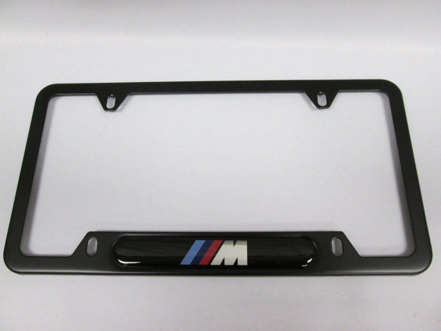 BMW M3 M4 M5 Logo License Plate Frame Black Stainless Steel Gen OEM 82120010404