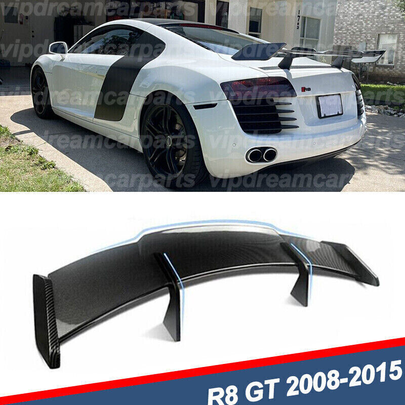 For Audi R8 GT V8 V10 2008-2015 Rear Trunk Spoiler Boot Wing Carbon Fiber Style