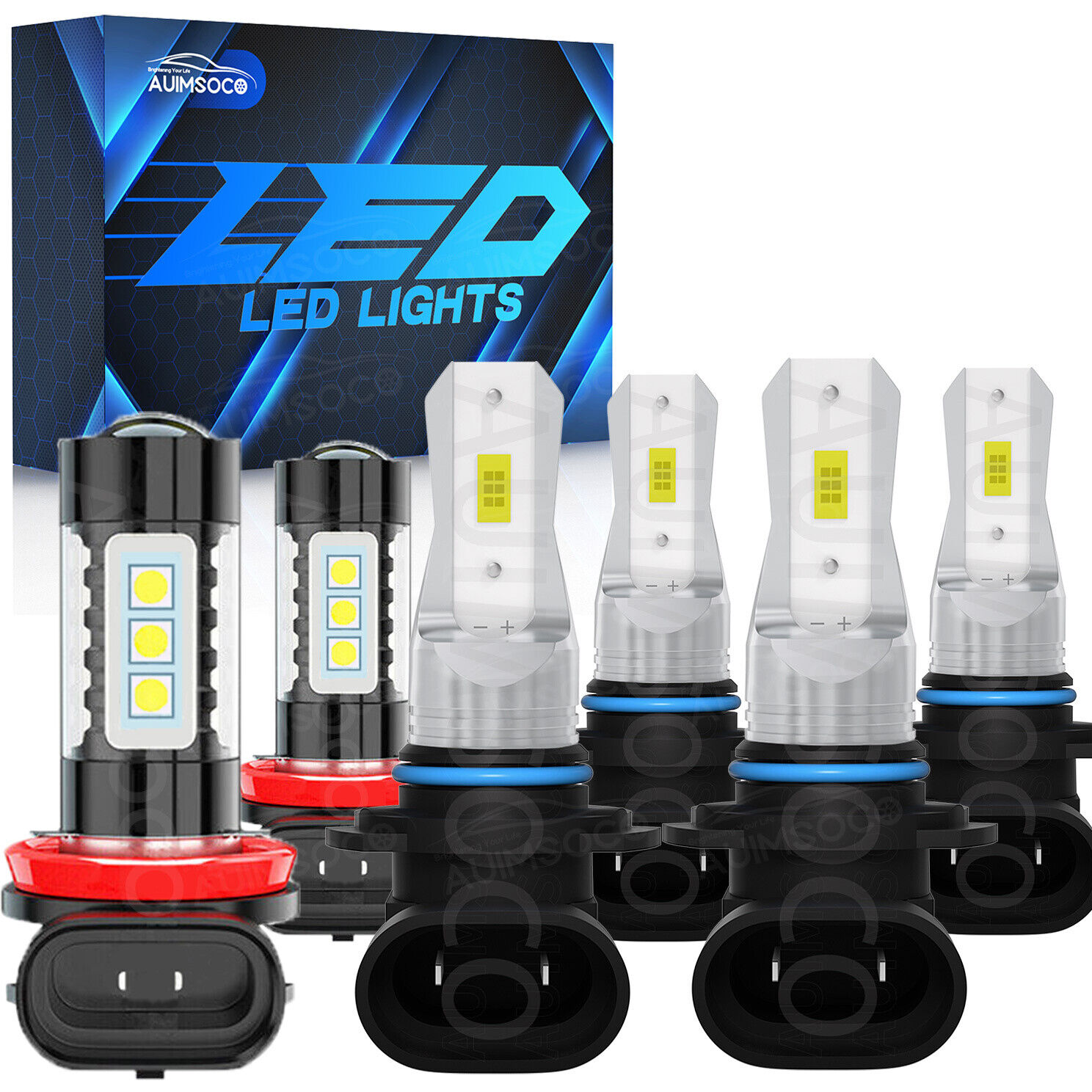 For Honda Civic 2004-2015 LED Headlight High Low Beam + Fog Light Bulbs Combo
