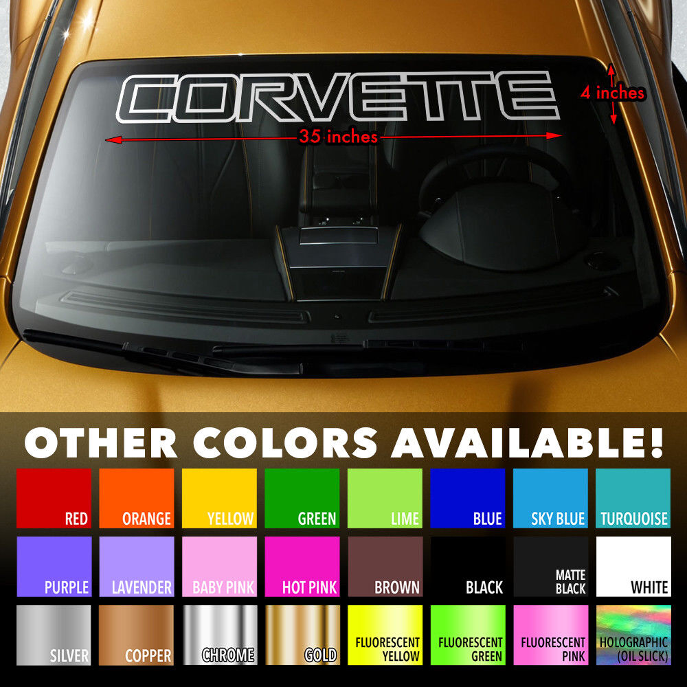 Corvette Outline Windshield Banner 35\