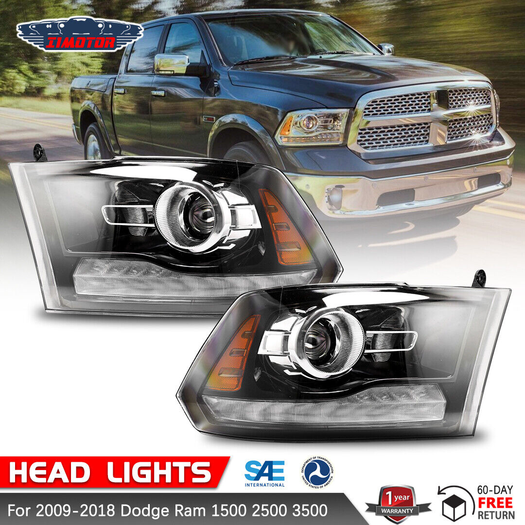 [Upgrade Style] for 2009-2018 Dodge Ram 1500 LED Projector Headlights Headlamps