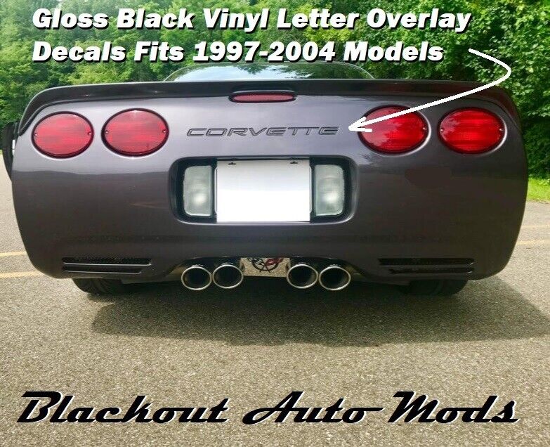 Gloss Black Vinyl Letter Decals for Chevrolet Corvette C5 1997-2004 Rear Bumper
