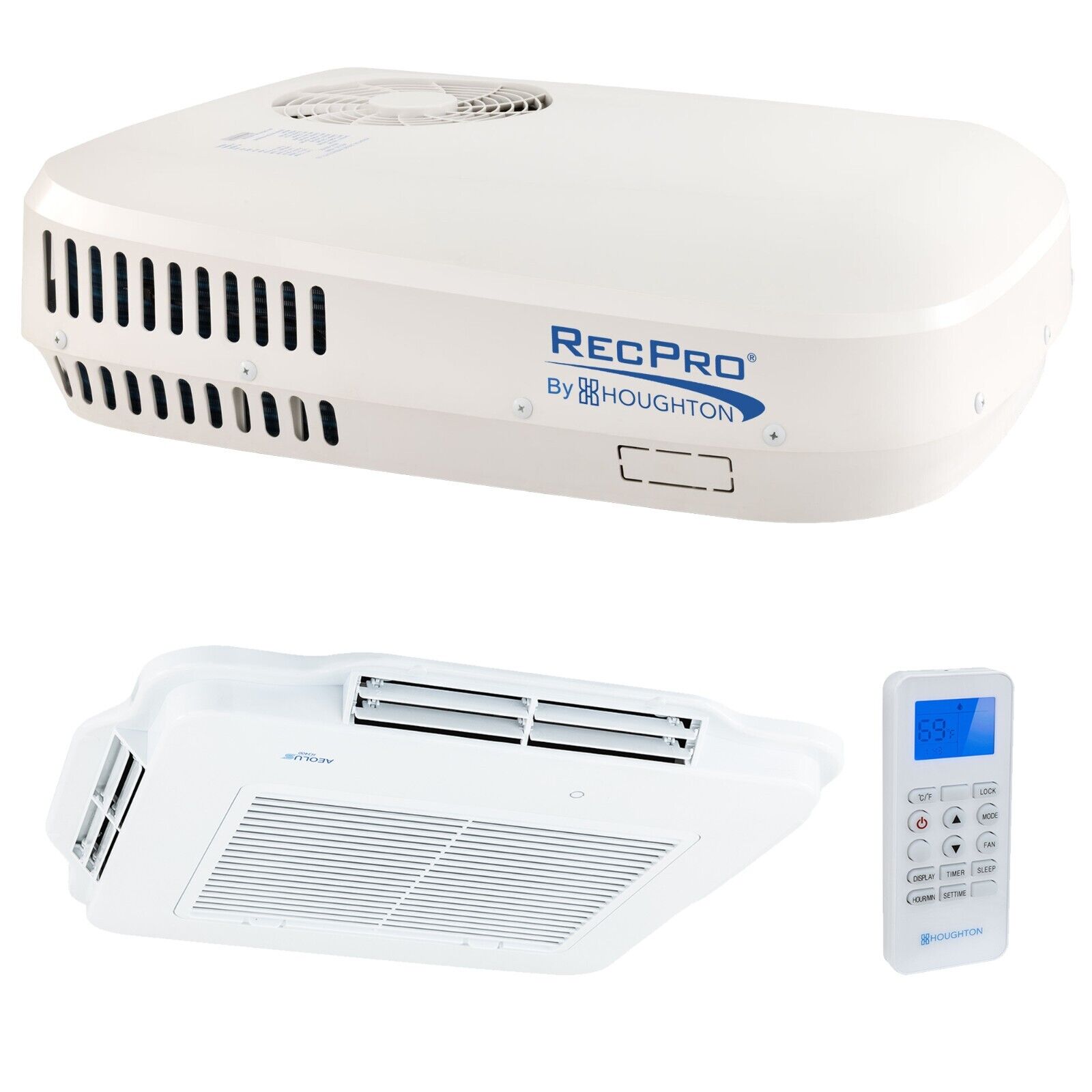 RecPro RV 48V Air Conditioner 9.5K Non-Ducted | With Heat Pump and Remote