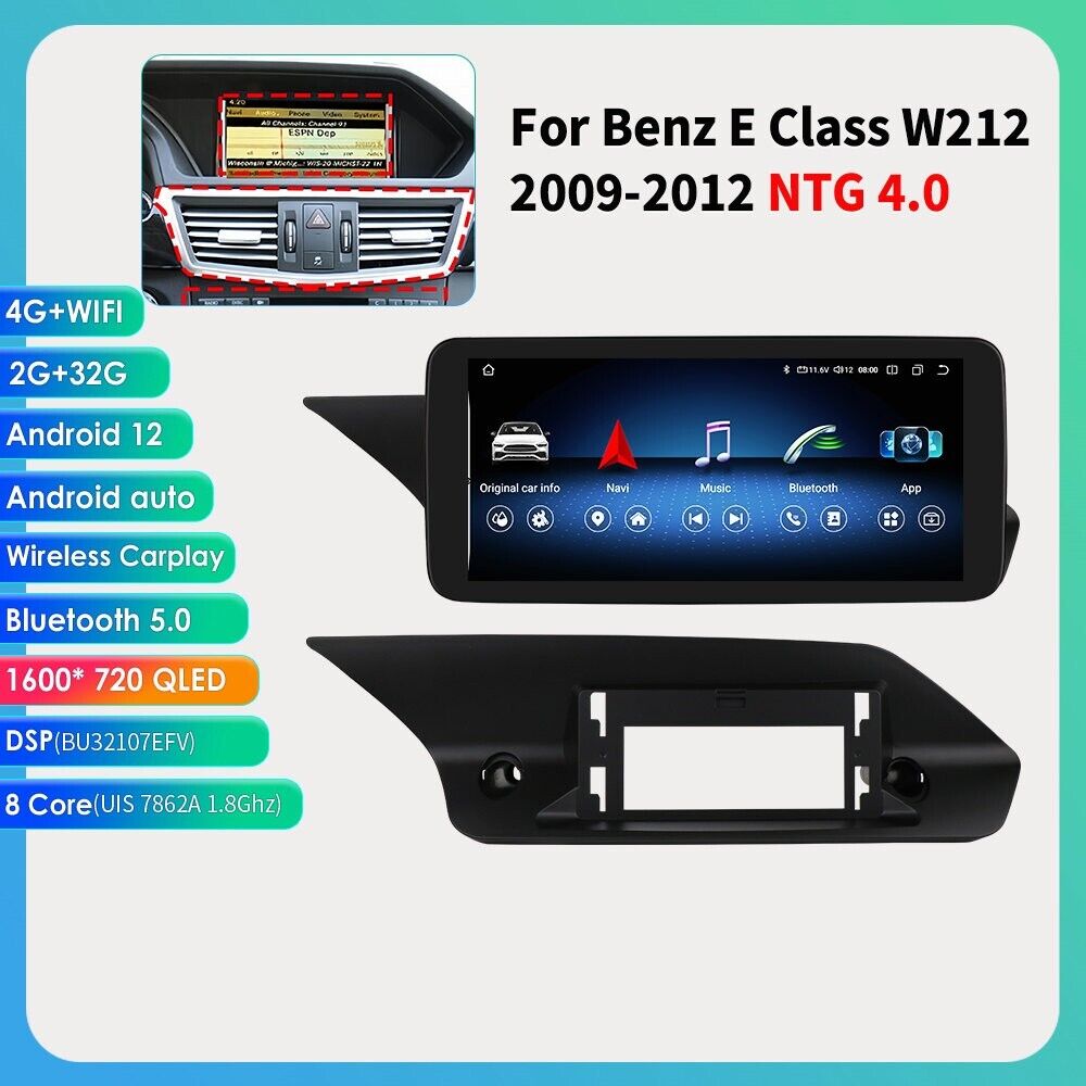 Car GPS 10.33'' Android 12 Radio Stereo Wifi For Mercedes Benz E Class 2010-2012