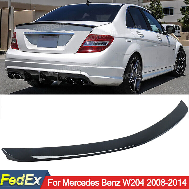 For Mercedes Benz W204 C250 C300 2008-2014 AMG Style Trunk Spoiler Gloss Black