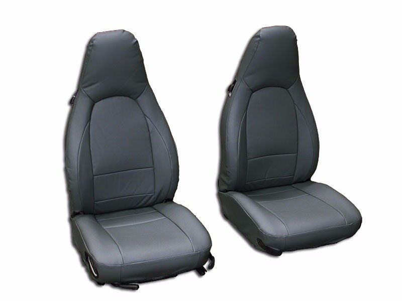 PORSCHE BOXSTER 1997-2004 CHARCOAL S.LEATHER CUSTOM MADE FIT FRONT SEAT COVER
