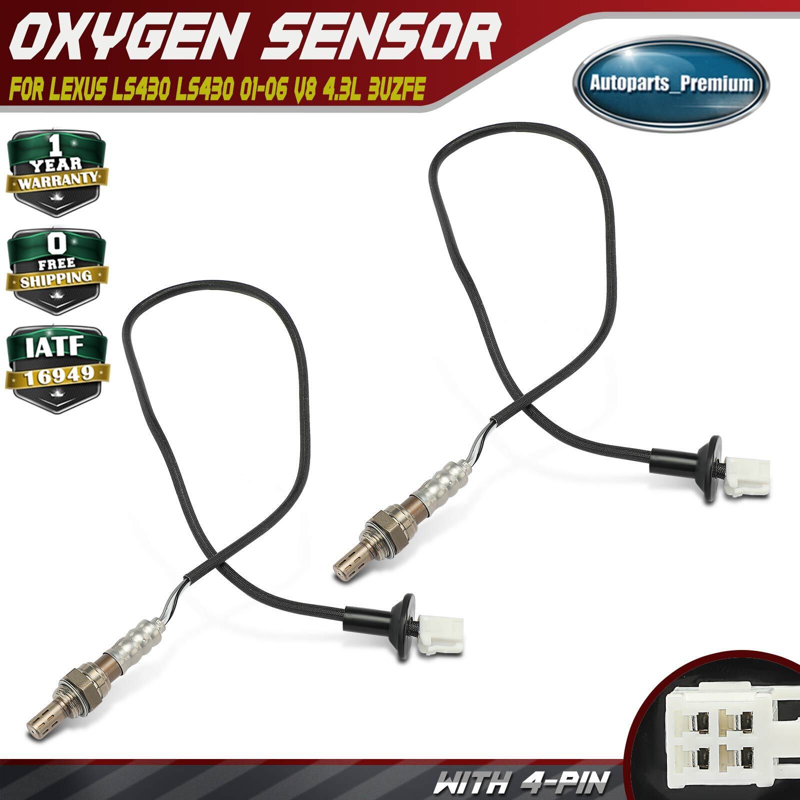 2x O2 Oxygen Sensor for Lexus SC430 2002-2005 LS430 4.3L Downstream Left & Right
