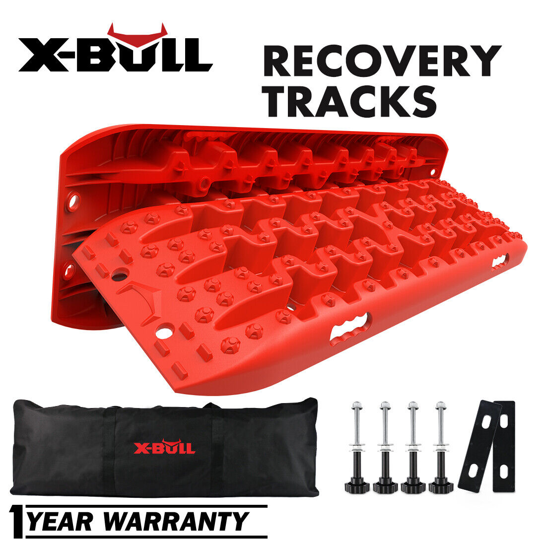 X-BULL GEN3.0 Recovery Tracks Sand Tracks Traction Boards Snow OffRoad RED