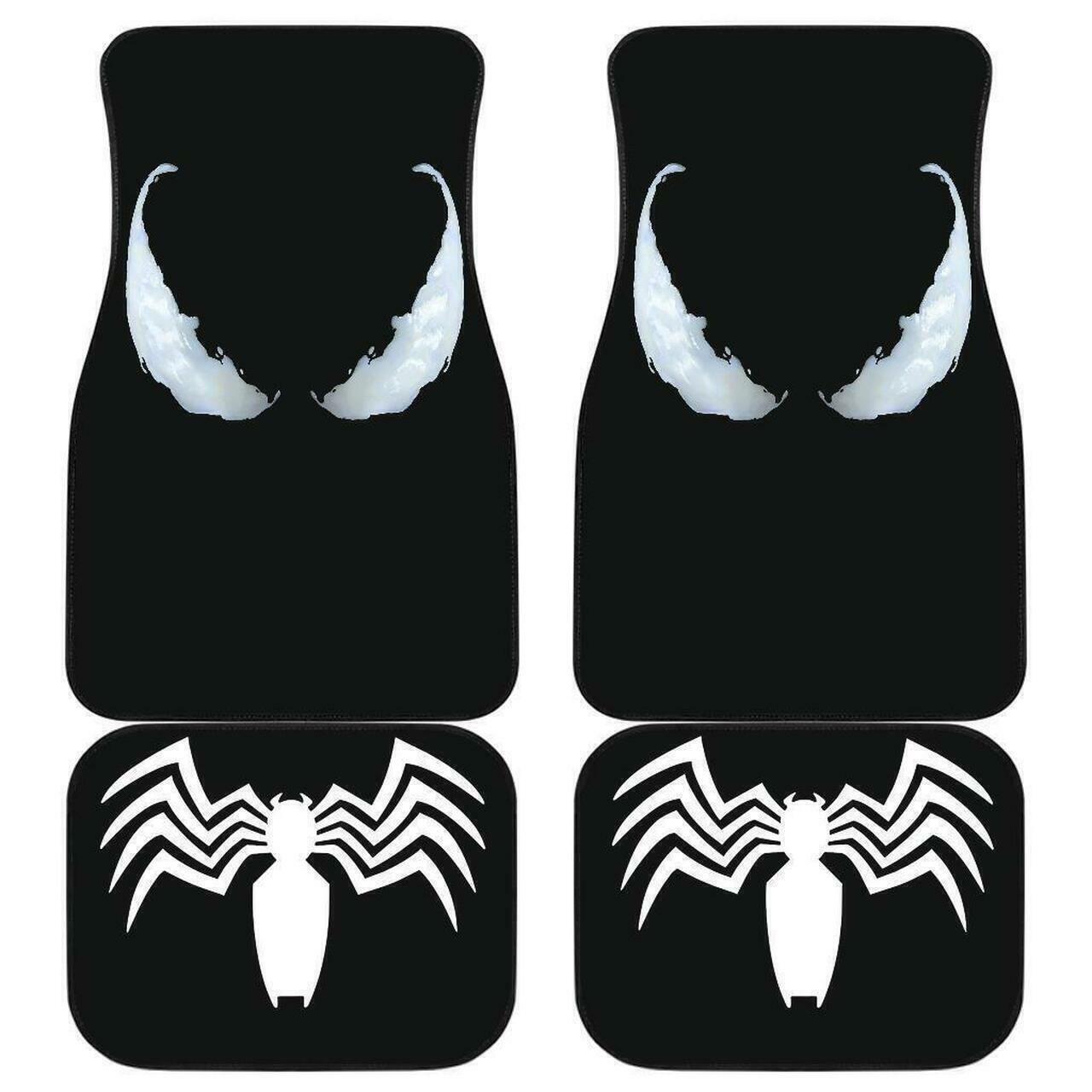 Venom Spiderman 4PCS Car Floor Mats Set Universal Auto Car Rubber Carpets Decor