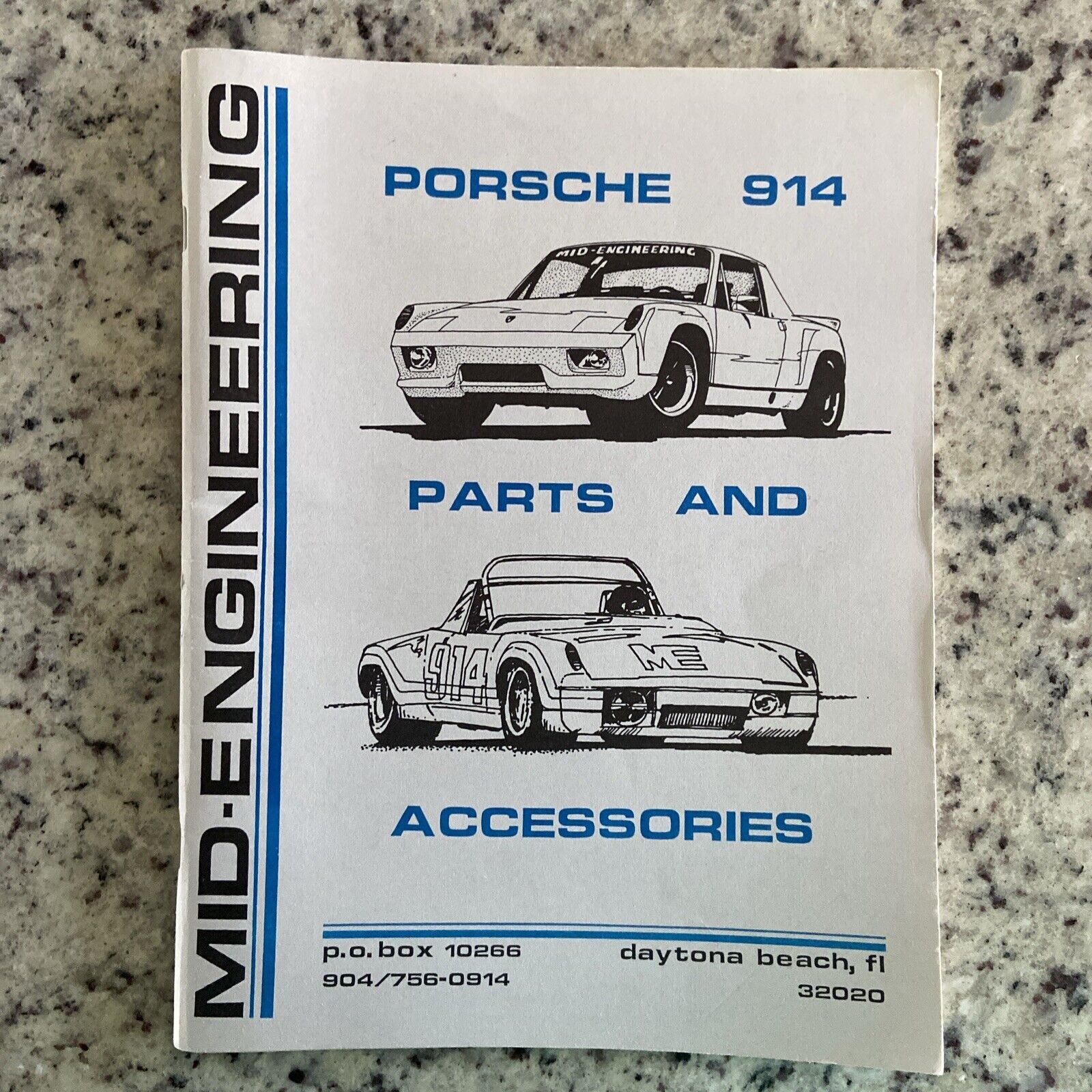 Vintage 1980s Porsche 914 Parts & Accessories Catalog Mid Engineering Daytona FL
