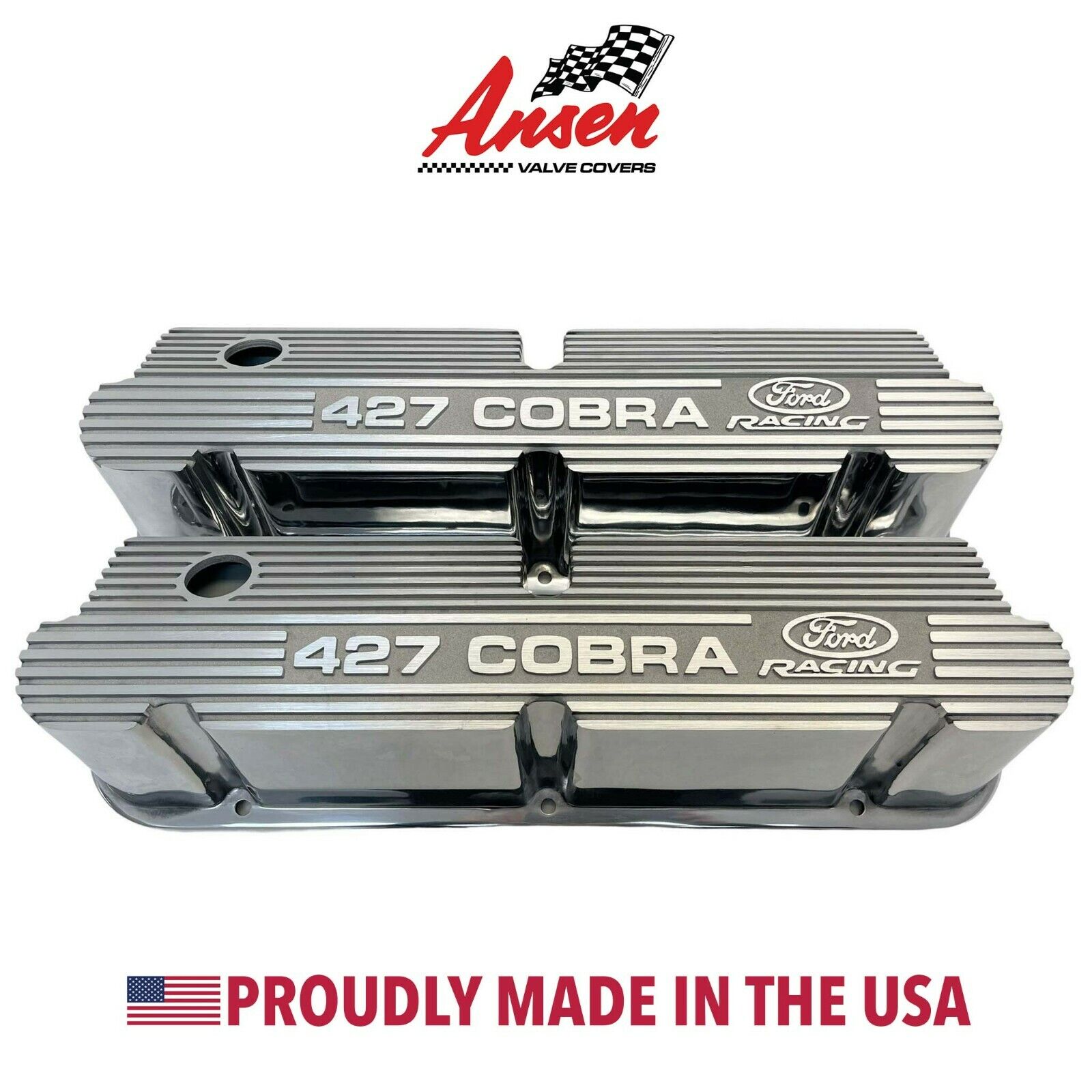 Ford Pentroof 427 Cobra Valve Covers - Polished - New Old Stock, #M-6582-W427P