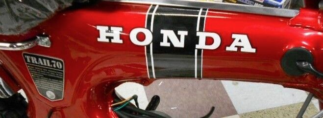 Honda CT70 KO 2pc. Black Stripe Main Frame Decal Set 69-71 MADE IN USA