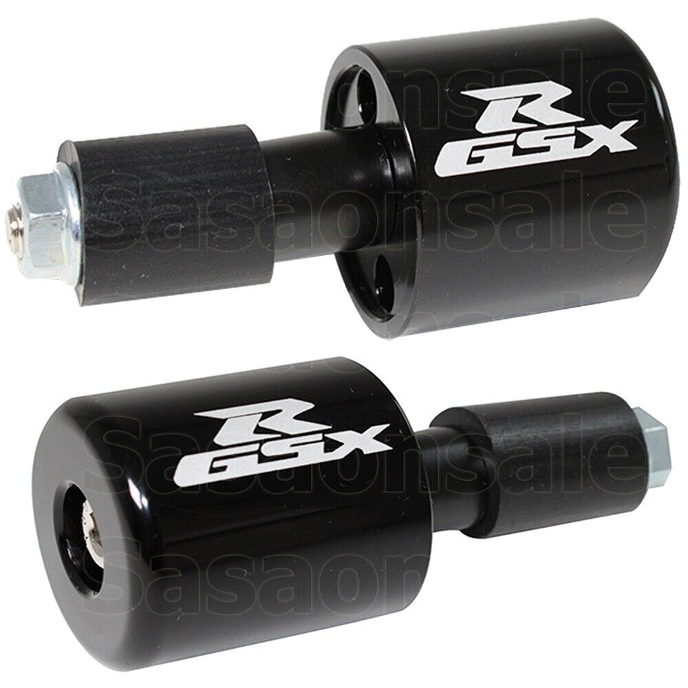 [SASA] For Suzuki GSXR 600 750 1000 Black CNC Laser Handle Bar Ends Grips Plug