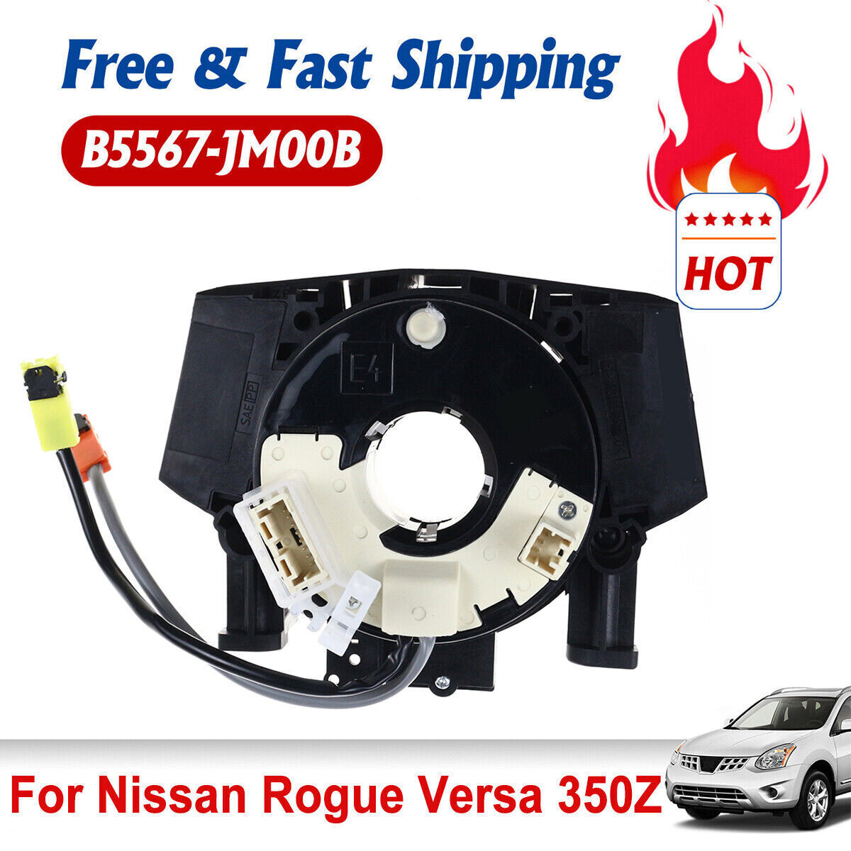 Fits for 08-13 Nissan Rogue Murano Versa B5567-JM00B Clock Spring Spiral Cable