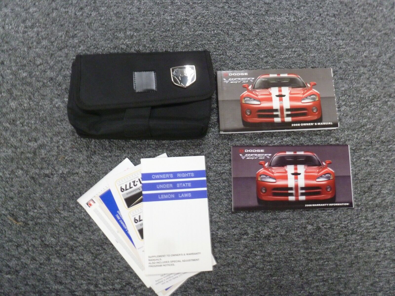 2008 Dodge Viper SRT 10 Coupe Convertible Owner Operator Manual User Guide Set