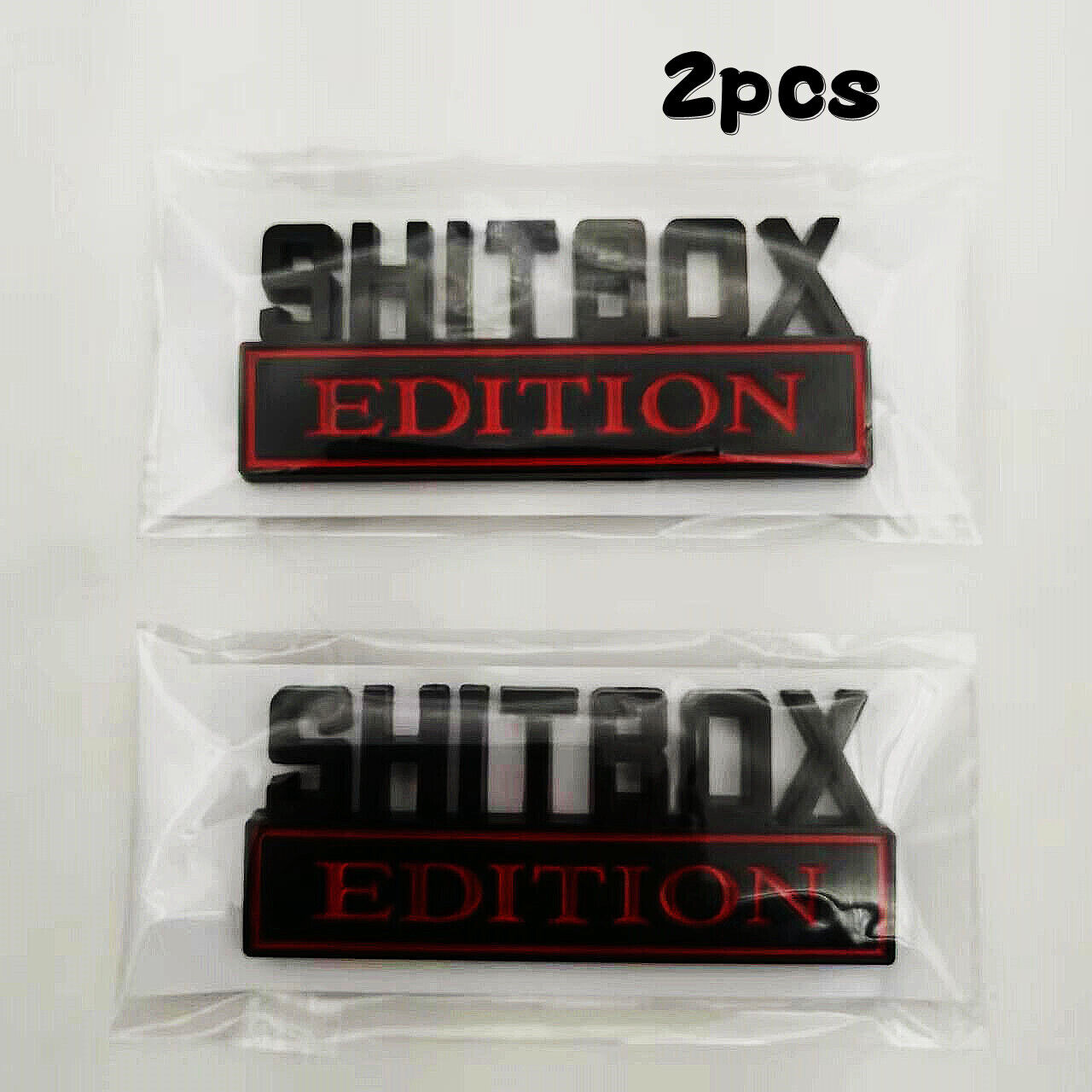 2X 3D Car SHITBOX EDITION  Chrome Emblem Decal Badge Stickers for GM Truck New