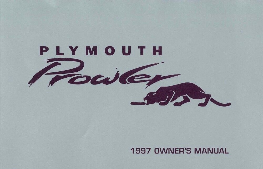 1997 Plymouth Prowler Owners Manual User Guide Reference Operator Book Fuses OEM