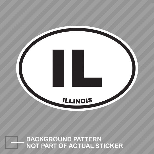 Illinois State Oval Sticker Decal Vinyl IL