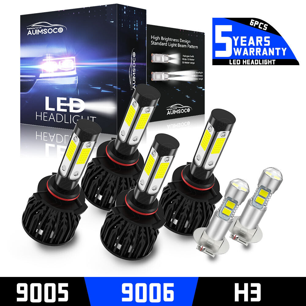 For Chevrolet C1500 1990-1998 Extended Cab Pickup LED Headlights Fog Light Bulbs