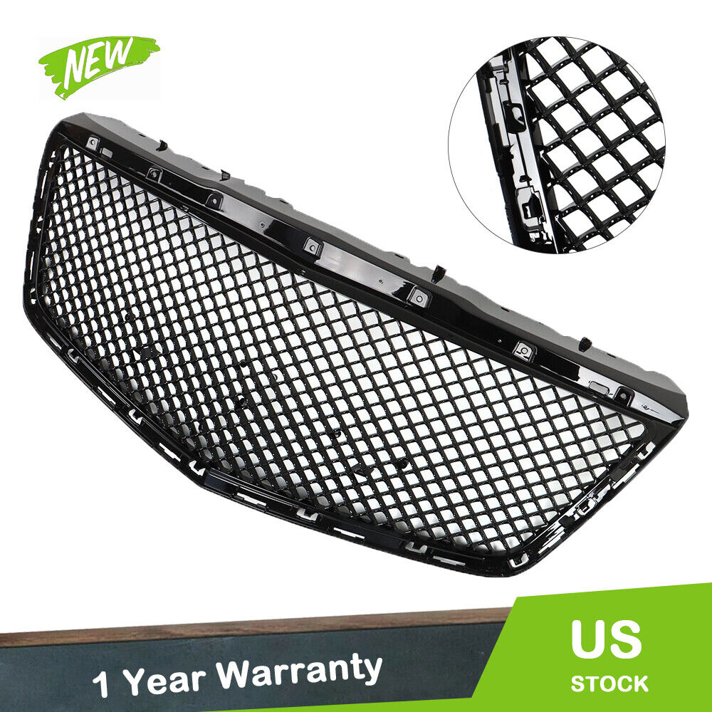 For 2014-19 Cadillac CTS Sedan B Style Front Grille Replacement Set Gloss Black