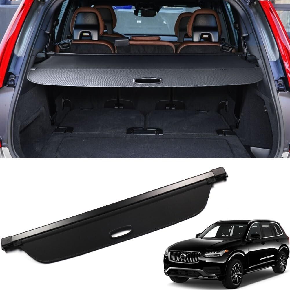 Fit Volvo XC90 16-24 Cargo Cover Retractable Rear Trunk Shield Shade Accessories