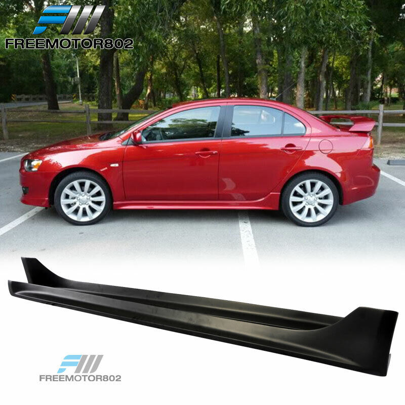Fit 08-17 Mitsubishi Lancer OE Style PP Side Skirts Rocker Panel Extension