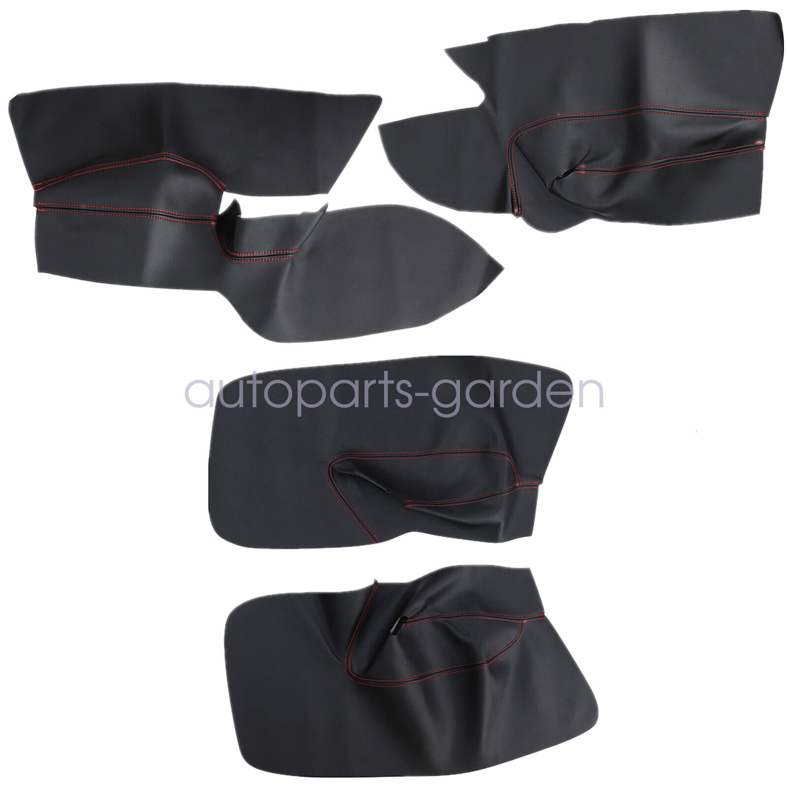 4x Leather Car Inner Door Panel Cover Pads For 05-10 VW Jetta Golf MK5 Red Line
