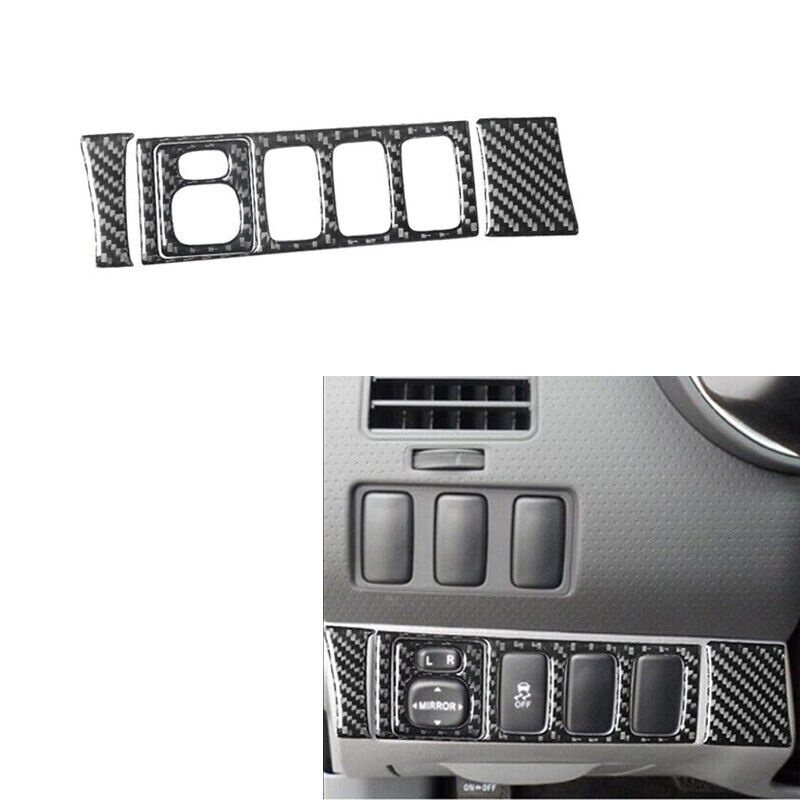 4X Carbon Fiber Power Mirror Switch Sticker Trim For Toyota Tacoma 2012-2015