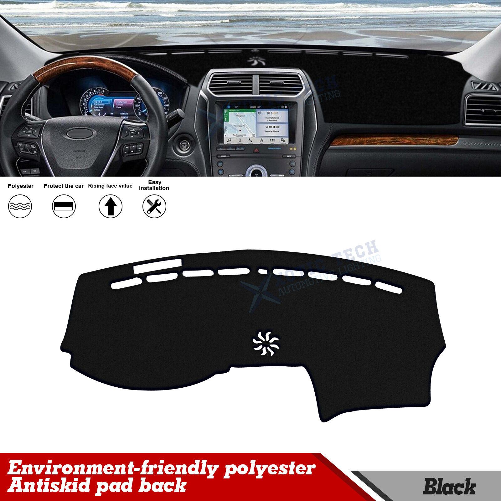 Car Dashboard Dash Mat Non-Slip Sun Cover Pad Custom Fit Ford Explorer 2011-2019