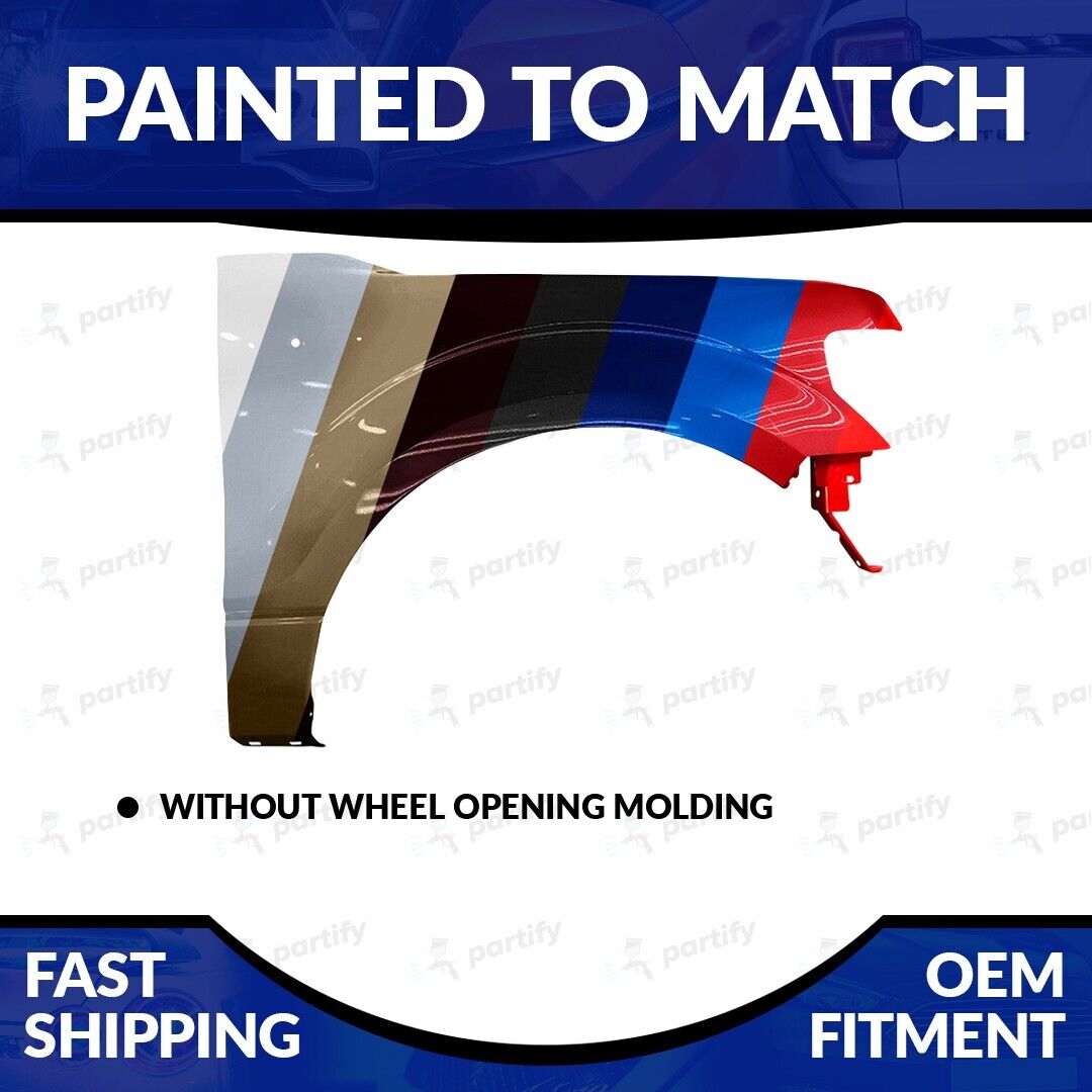 NEW Painted To Match 2009-2014 Ford F-150 Passenger Side Fender W/O Flare Holes