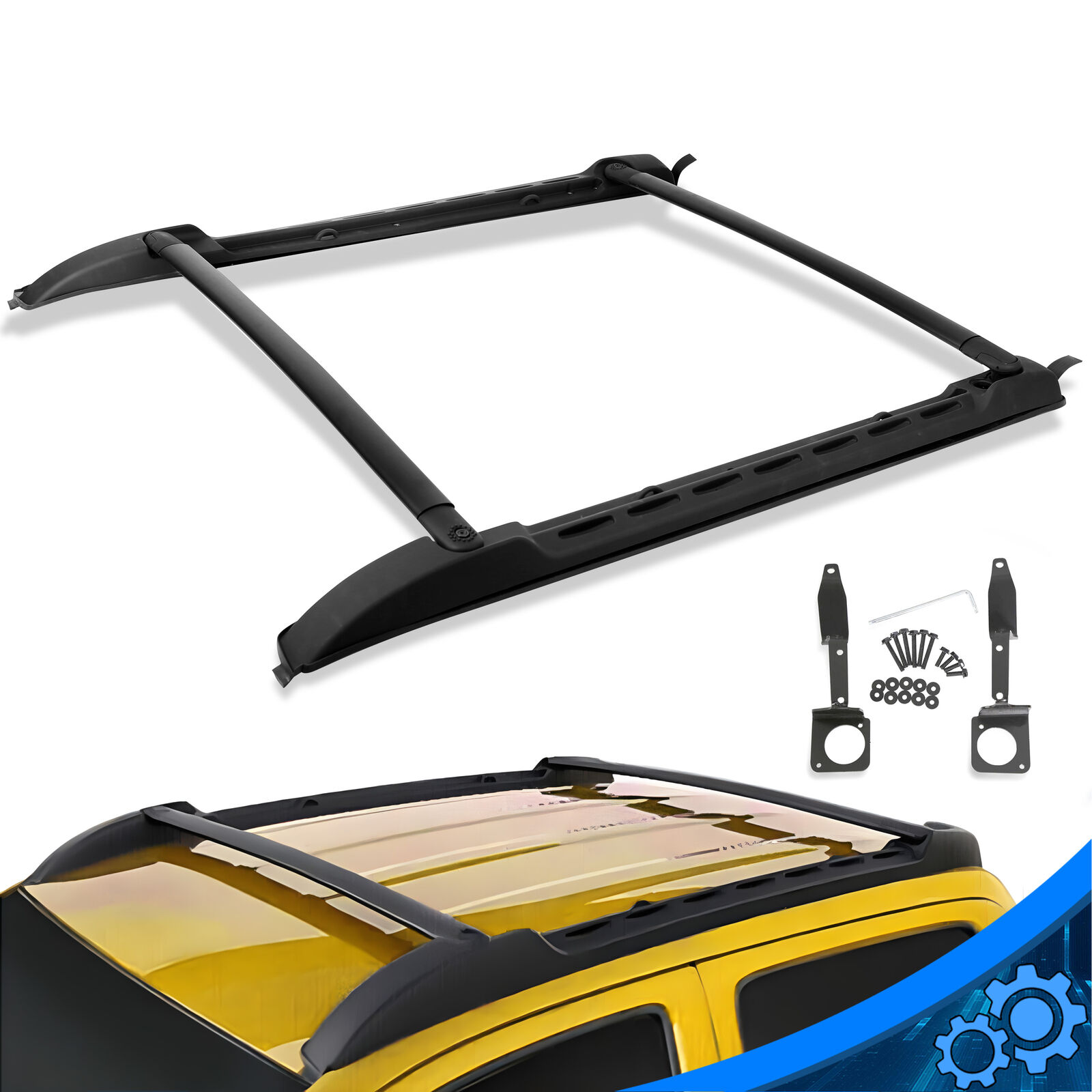 For Toyota Tacoma 05-23 Double Cab Roof Rack Crossbar Side Rails Luggage Carrier
