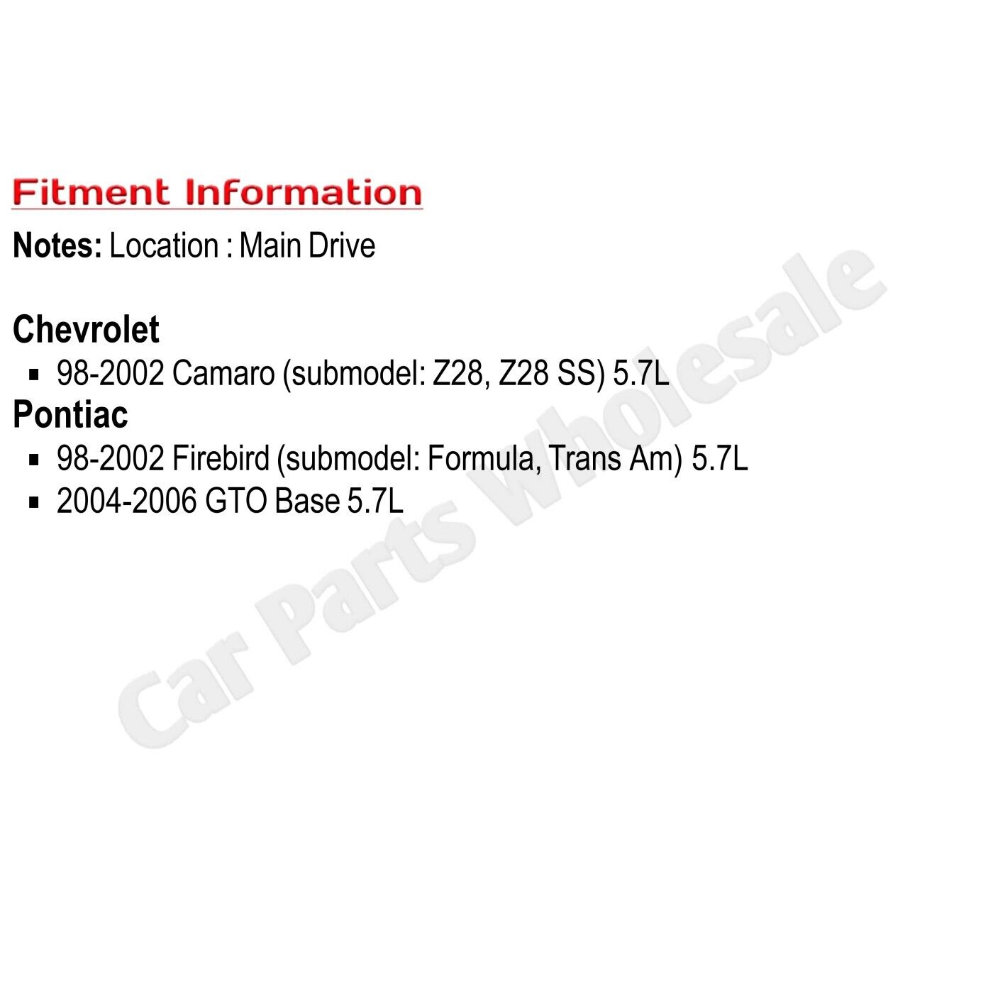 Drive Belt Tensioner for 98-02 Chevy Camaro Pontiac Firebird 04-06 GTO 5.7L